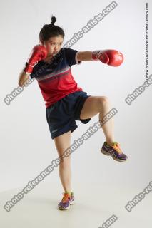 Asian Woman Box Poses Aera
